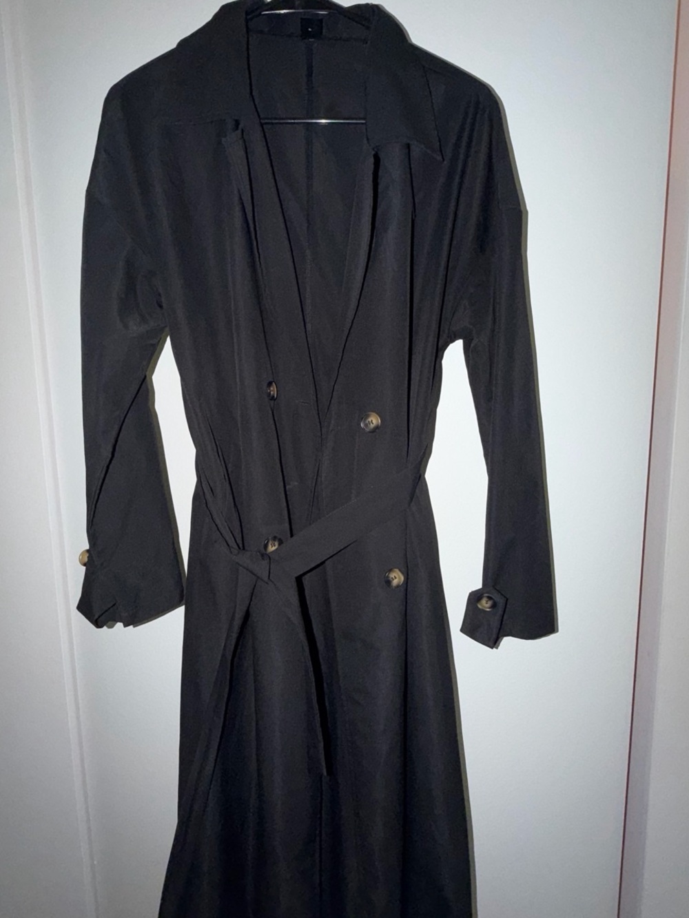Classic Black Trench with Belt